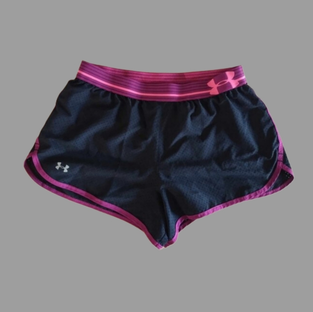 Under armour shorts pink and maroon with underwear activewear size small running